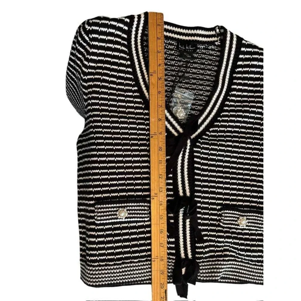 Nicole Miller 2 piece sweater and dress Black White. Jewels. Bows. Stretch. LGE - Picture 14 of 16